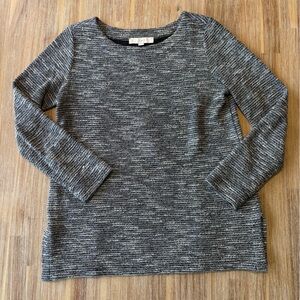 LOFT Black White Textured Sweater